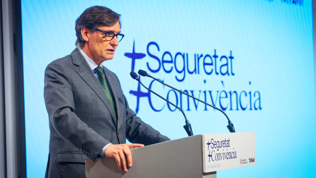 El president Illa durant la seva intervenció